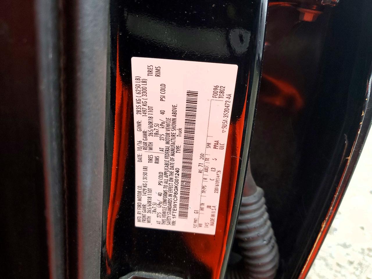 2016 FORD F150 SUPERCREW photo 12