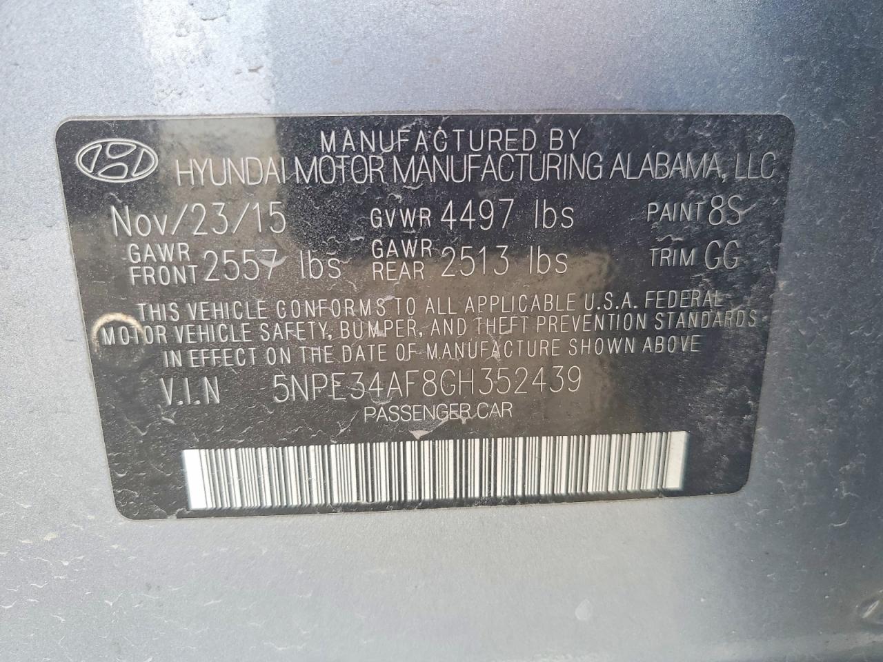 2016 HYUNDAI SONATA SPORT photo 23