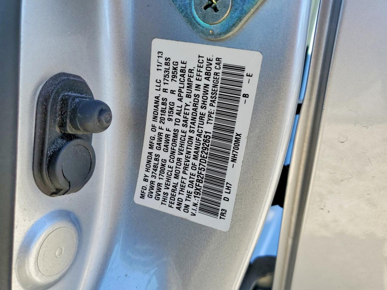 2013 HONDA CIVIC LX photo 23