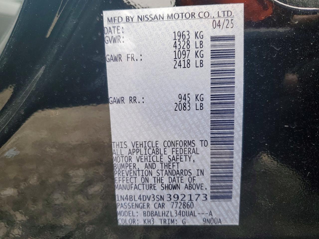 2025 NISSAN ALTIMA 2.5 SV photo 23