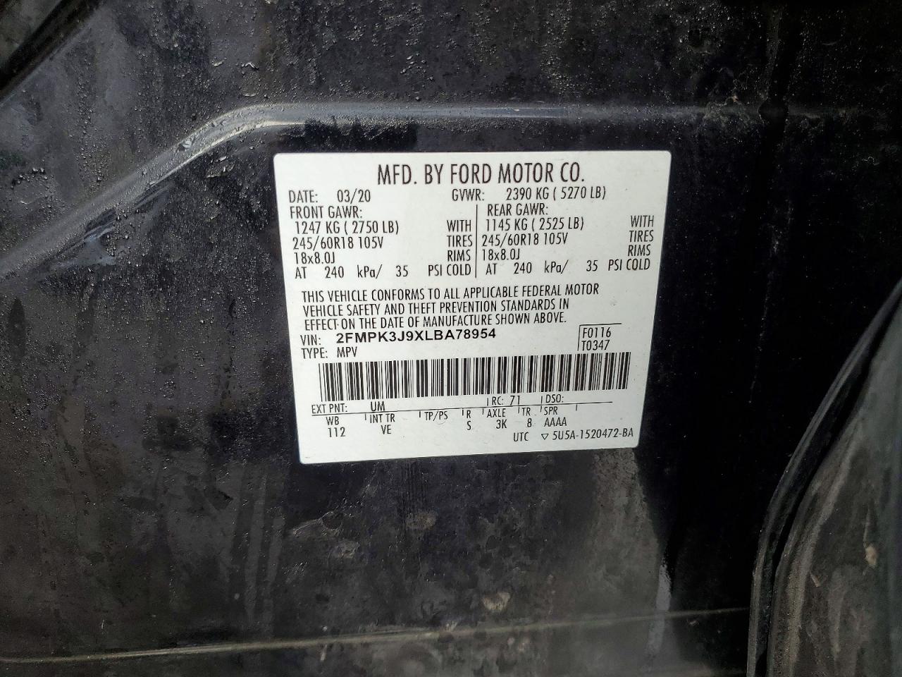 2020 FORD EDGE SEL photo 14