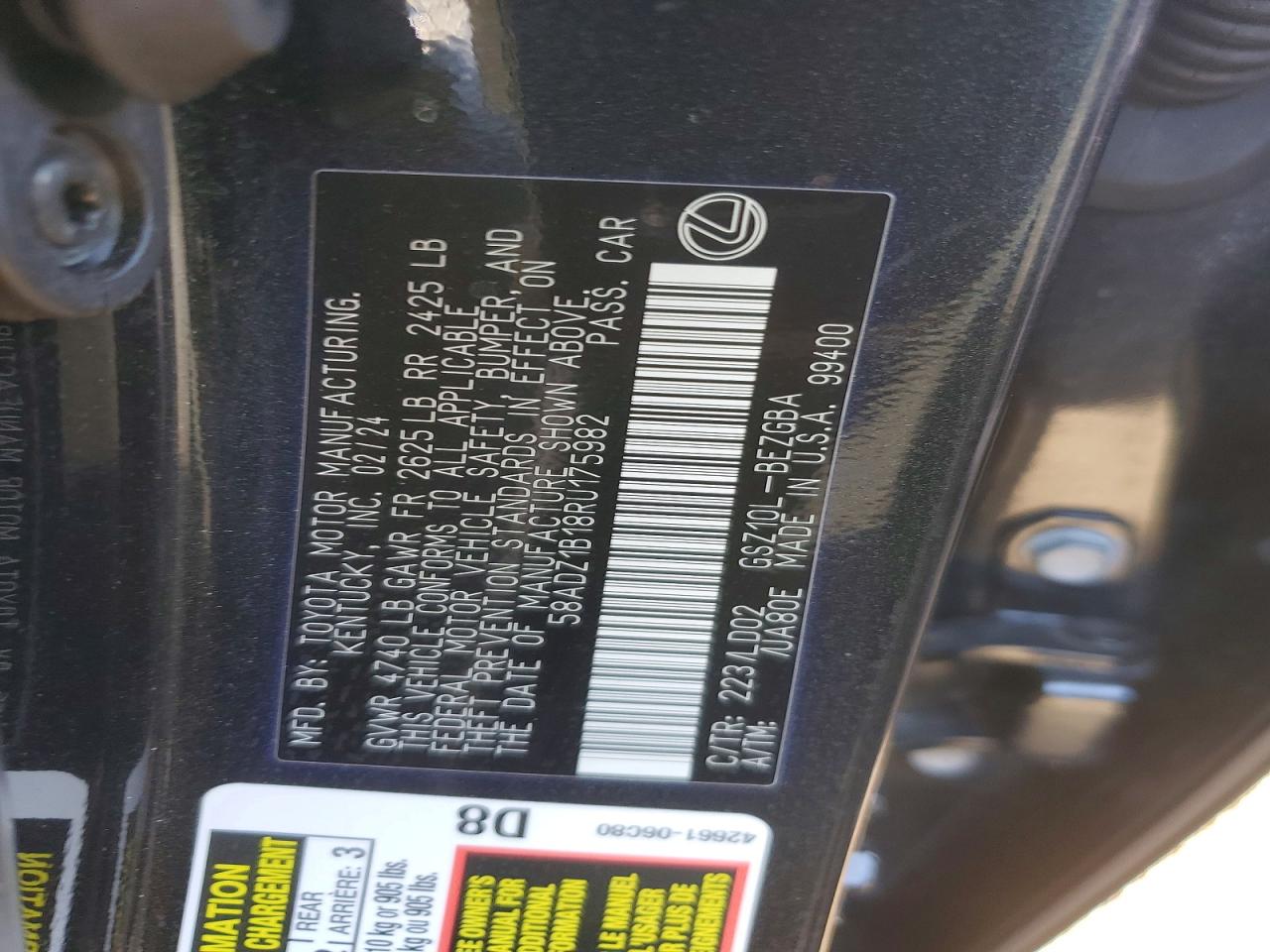 2024 LEXUS ES 350 photo 23