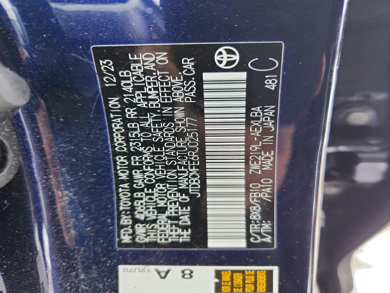 2024 TOYOTA COROLLA photo 25