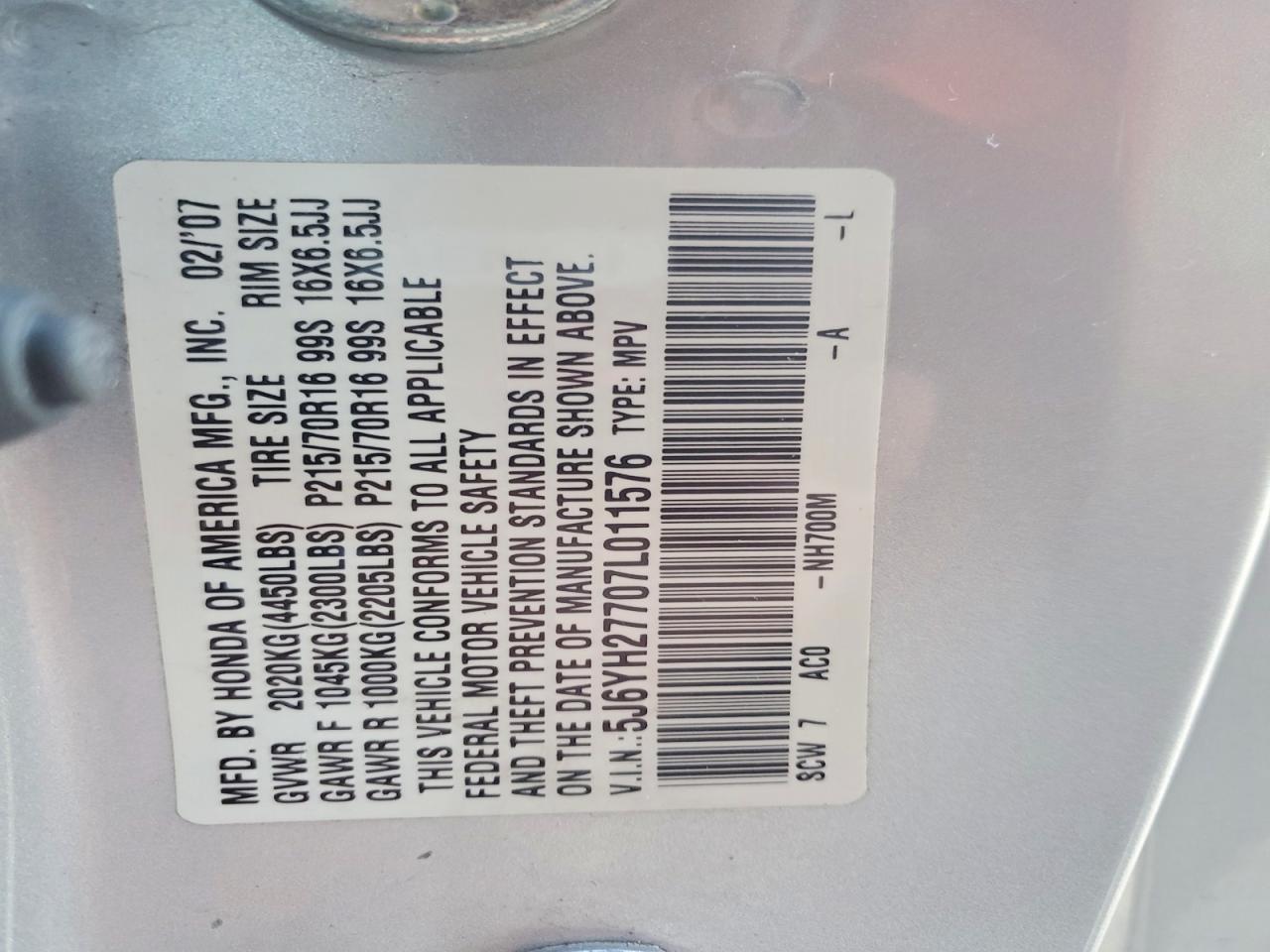 2007 HONDA ELEMENT EX photo 23
