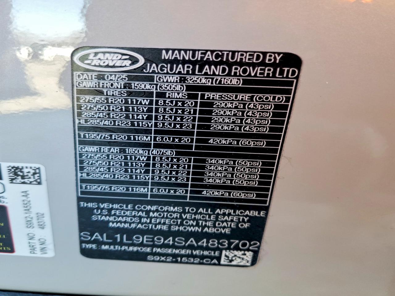 2025 LAND ROVER RANGE ROVER SPORT DYNAMIC SE photo 13