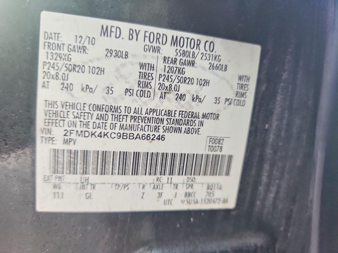 2011 FORD EDGE LIMITED photo 23