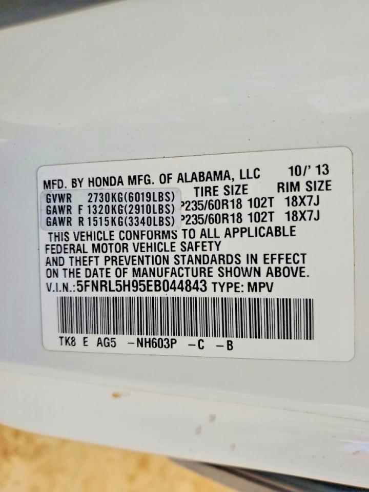 2014 HONDA ODYSSEY TOURING photo 13