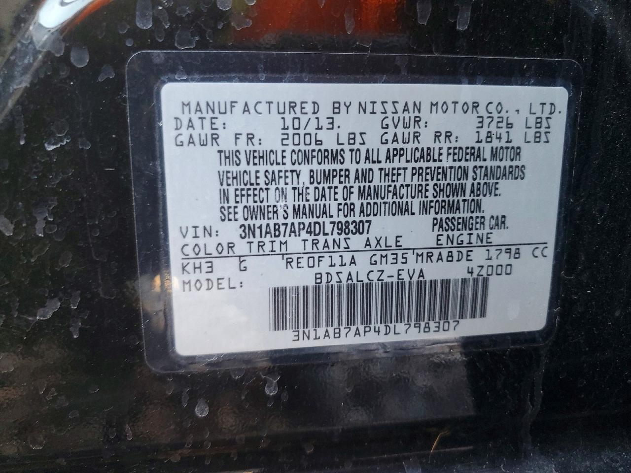2013 NISSAN SENTRA S photo 12