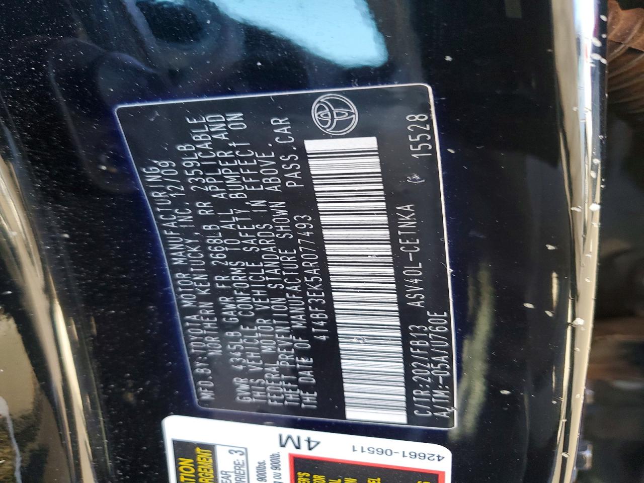 2010 TOYOTA CAMRY BASE photo 34