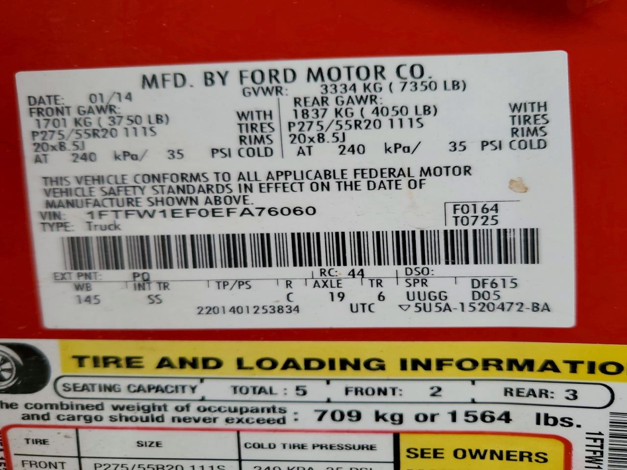 2014 FORD F150 SUPERCREW photo 12