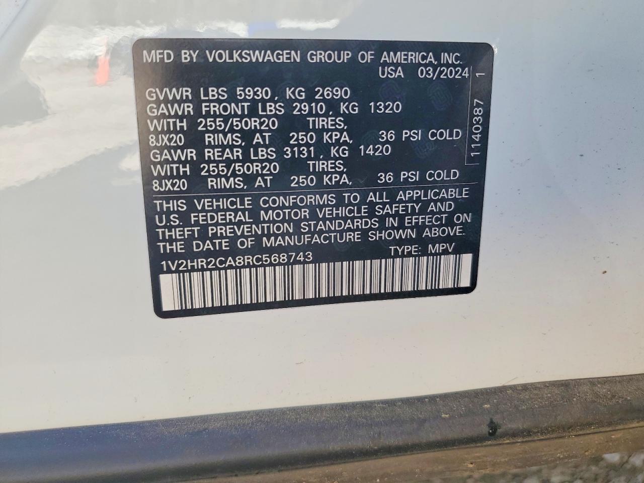 2024 VOLKSWAGEN ATLAS SE photo 13