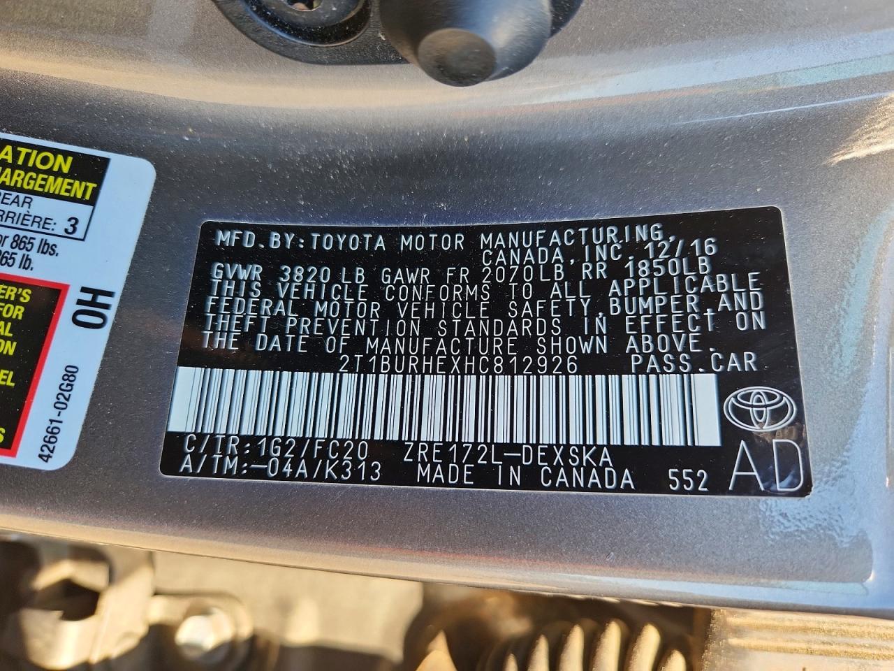 2017 TOYOTA COROLLA L photo 23