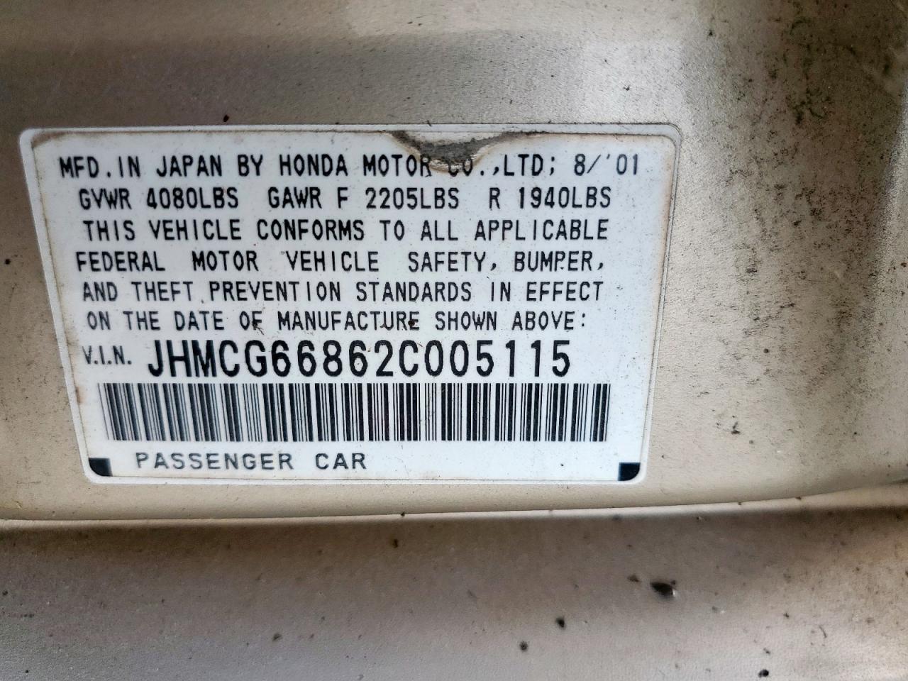 2002 HONDA ACCORD EX photo 25