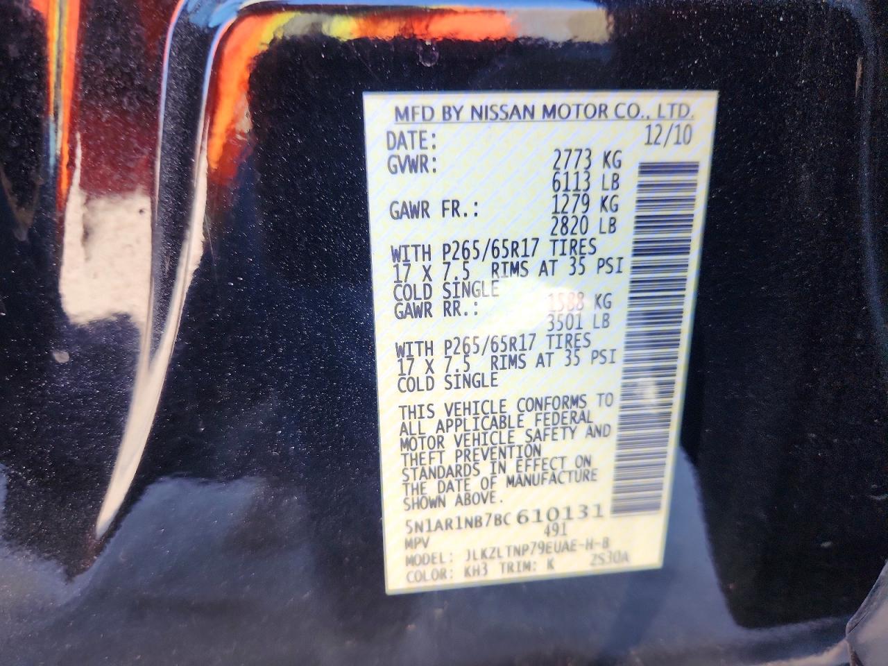 2011 NISSAN PATHFINDER S photo 13