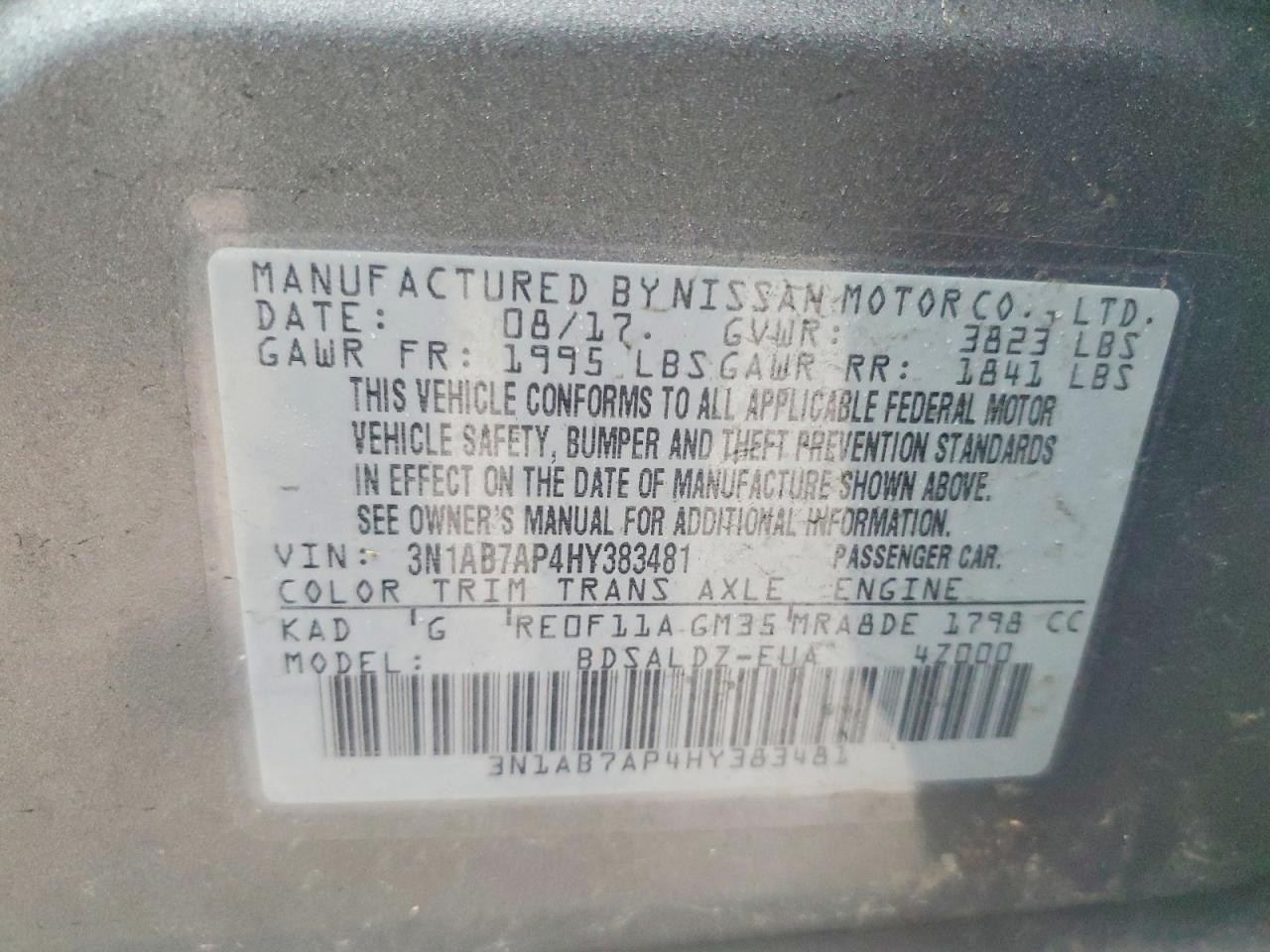 2017 NISSAN SENTRA SV photo 23