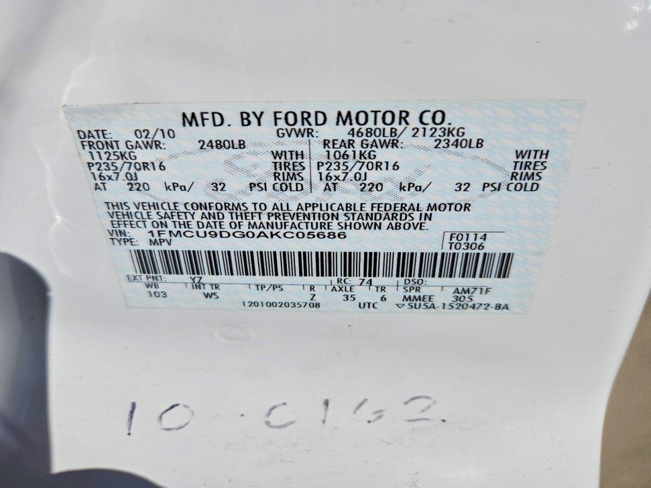 2010 FORD ESCAPE XLT photo 25