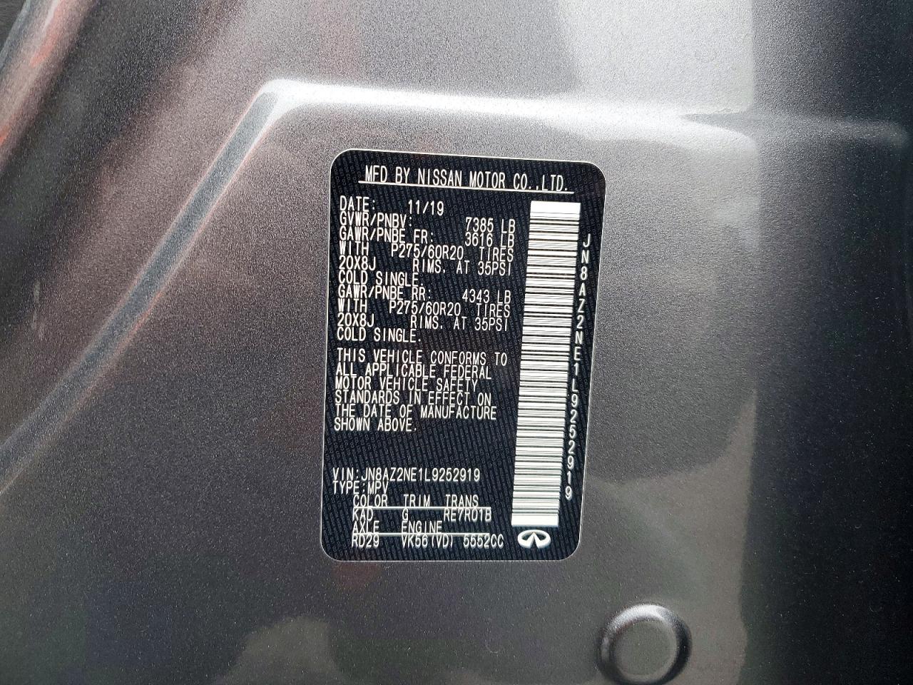 2020 INFINITI QX80 LUXE photo 25