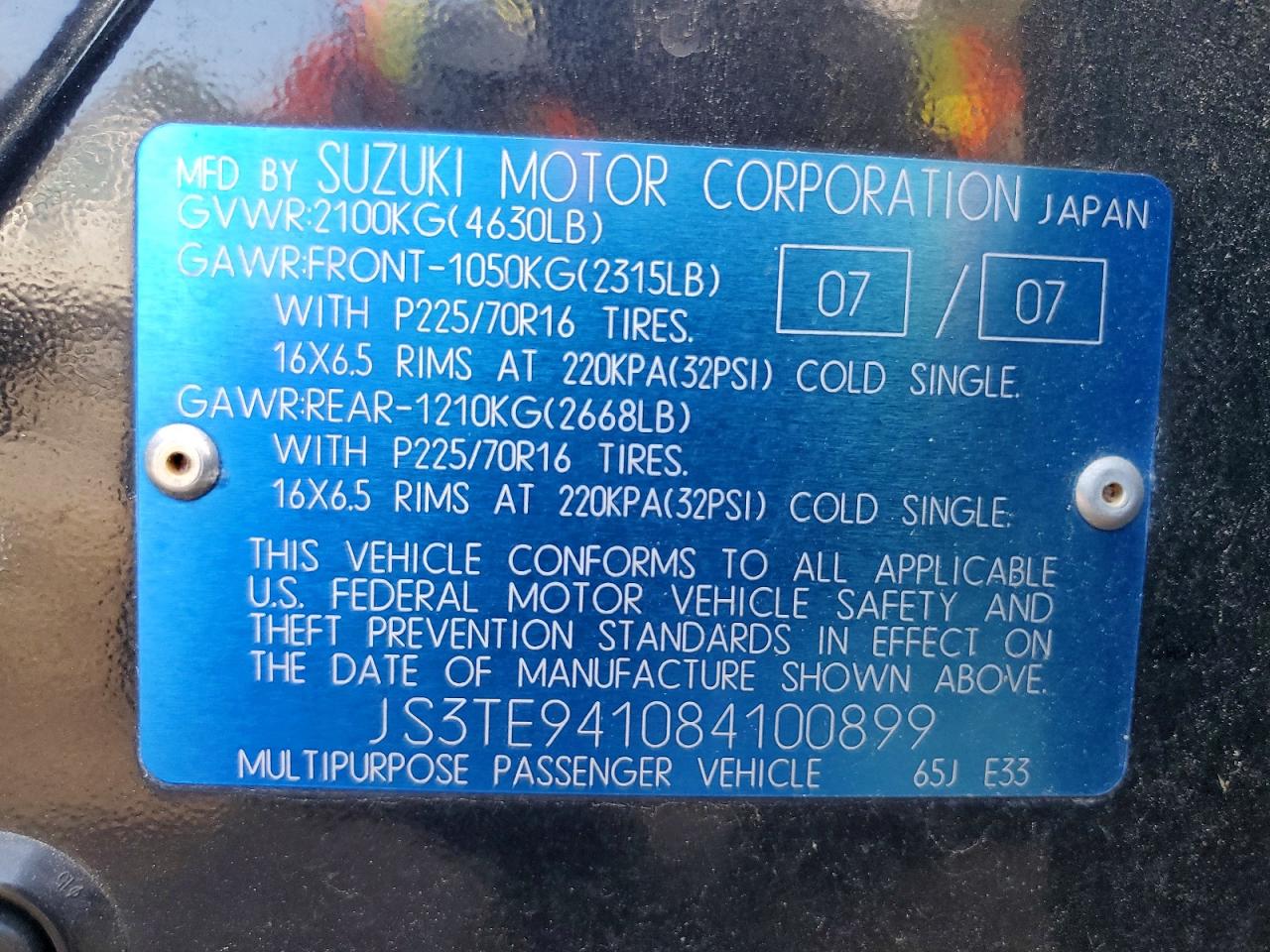 2008 SUZUKI GRAND VITARA photo 13