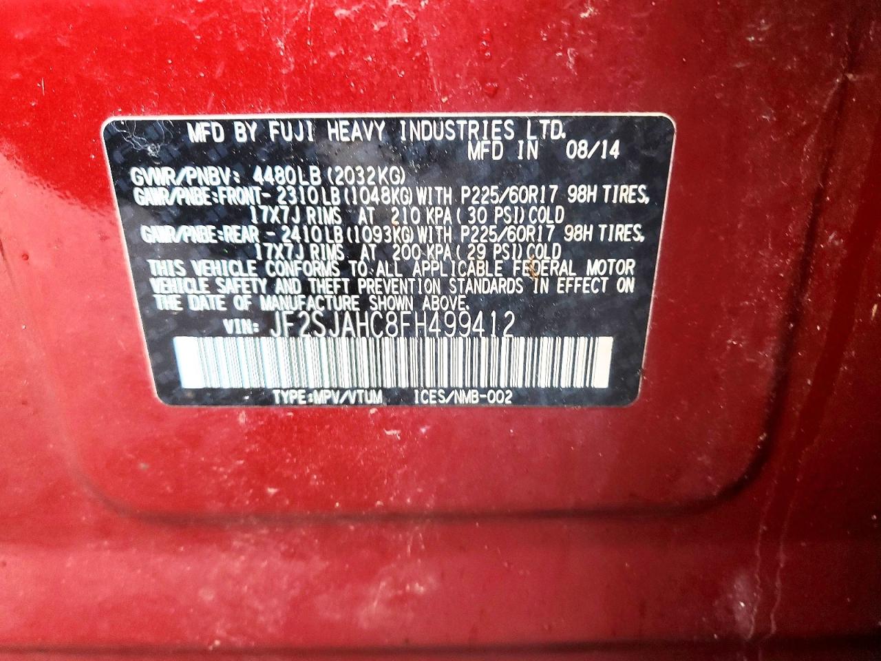 2015 SUBARU FORESTER 2.5I LIMITED photo 13