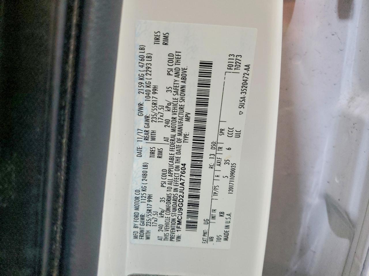 2018 FORD ESCAPE SE photo 25