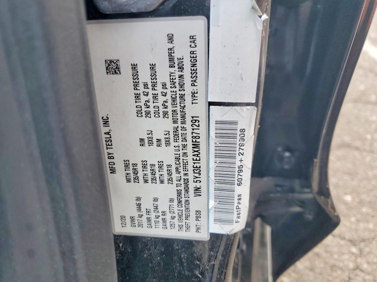 2021 TESLA MODEL 3 photo 25