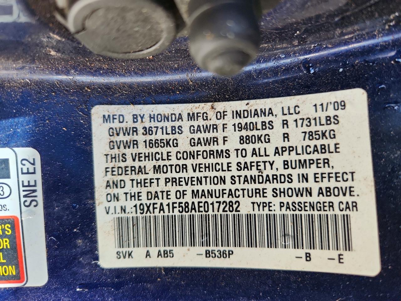 2010 HONDA CIVIC LX photo 34