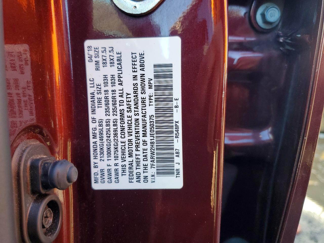 2018 HONDA CR-V EXL photo 13