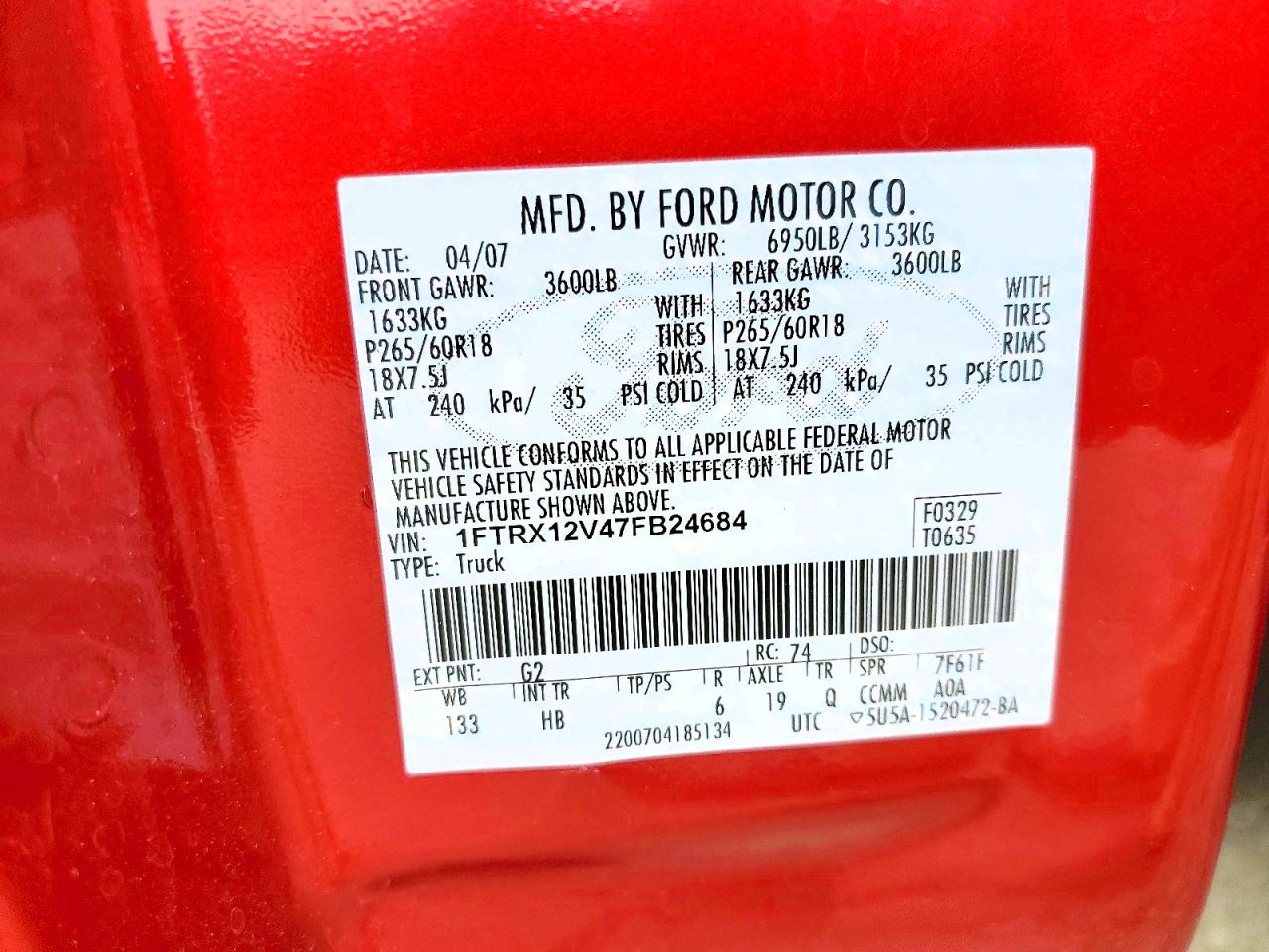 2007 FORD F150 photo 23