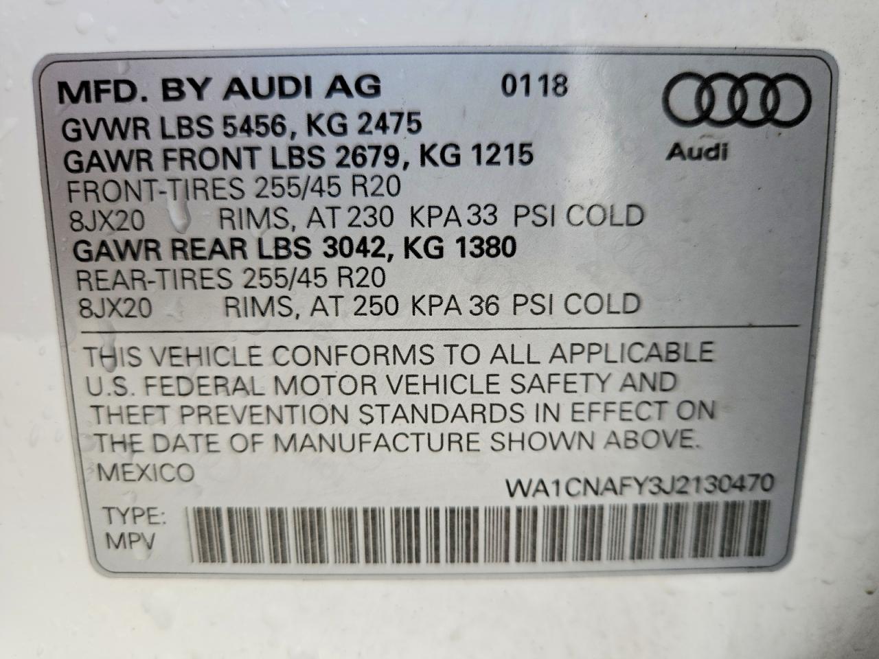 2018 AUDI Q5 PRESTIGE photo 37