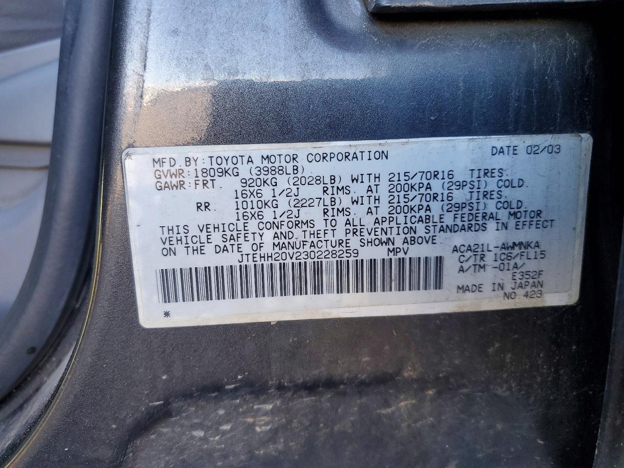 2003 TOYOTA RAV4 photo 12