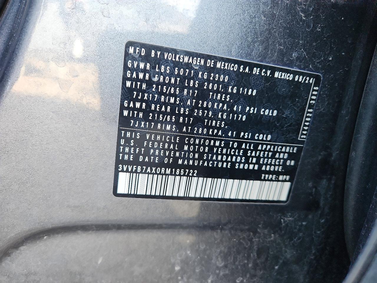 2024 VOLKSWAGEN TIGUAN S photo 12