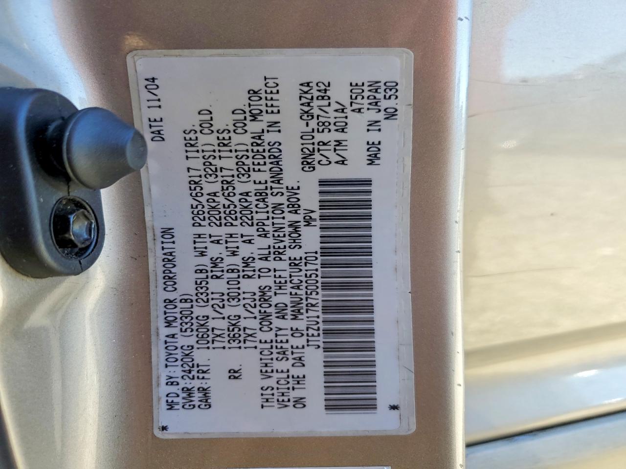 2005 TOYOTA 4RUNNER LIMITED photo 25