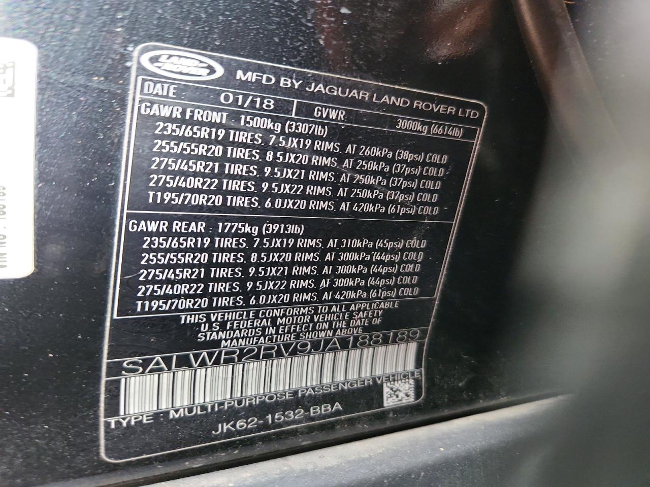 2018 LAND ROVER RANGE ROVER SPORT HSE photo 12