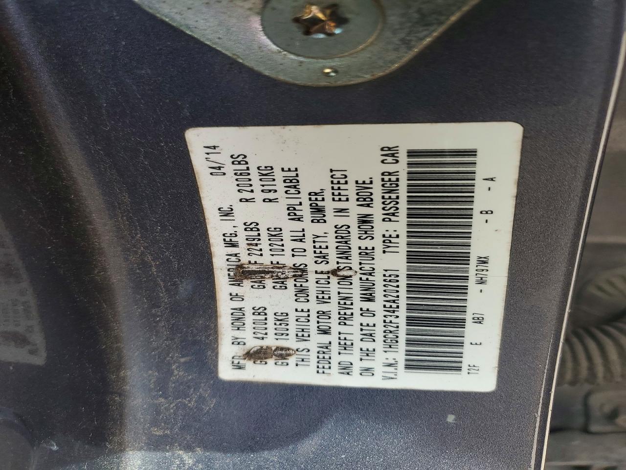 2014 HONDA ACCORD LX photo 23