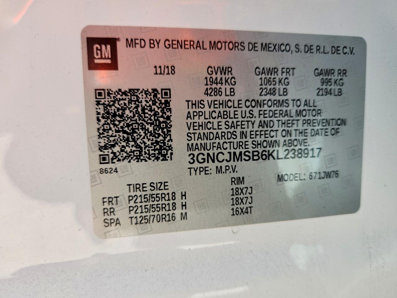 2019 CHEVROLET TRAX PREMIER photo 13