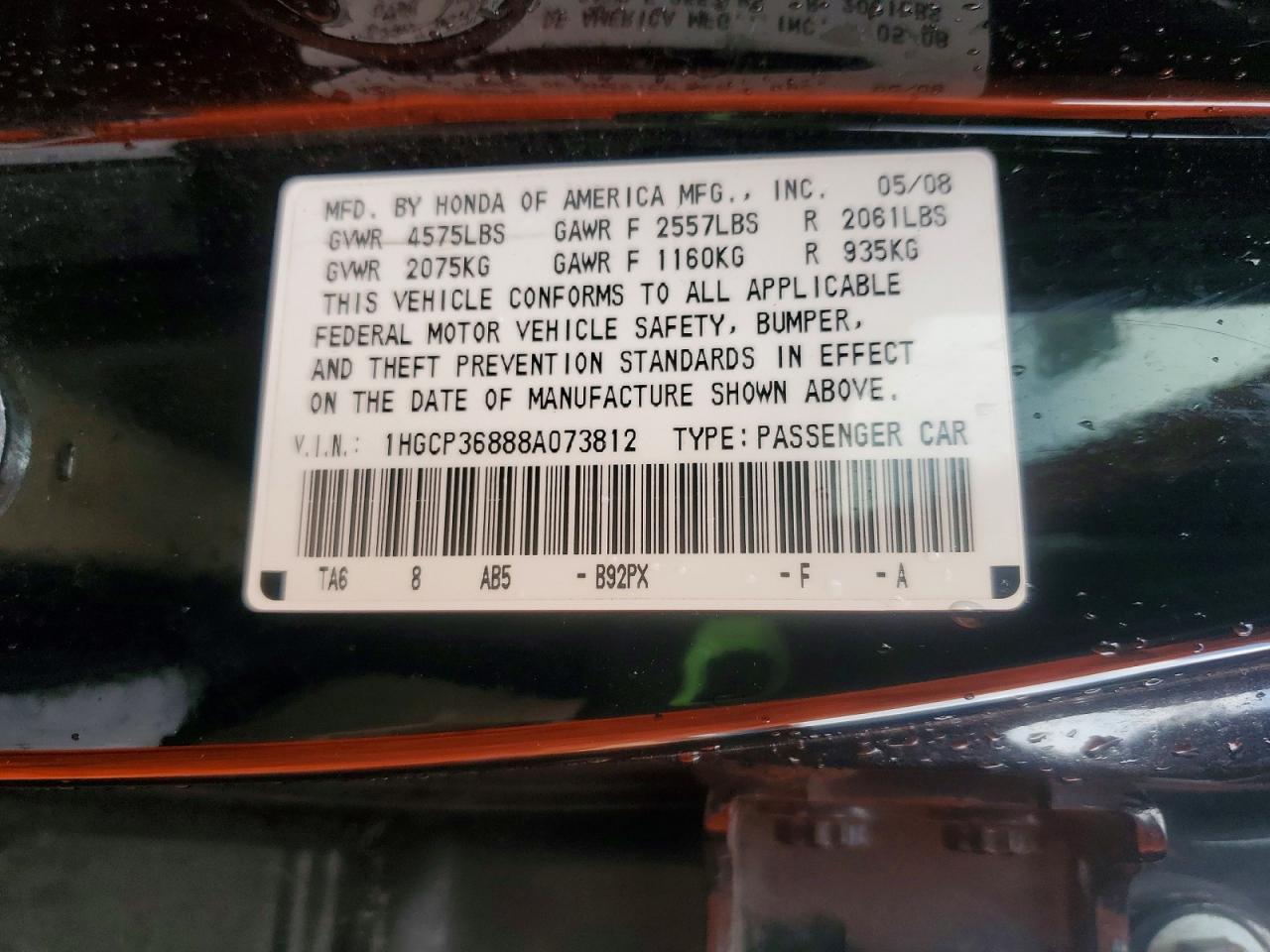 2008 HONDA ACCORD EXL photo 23