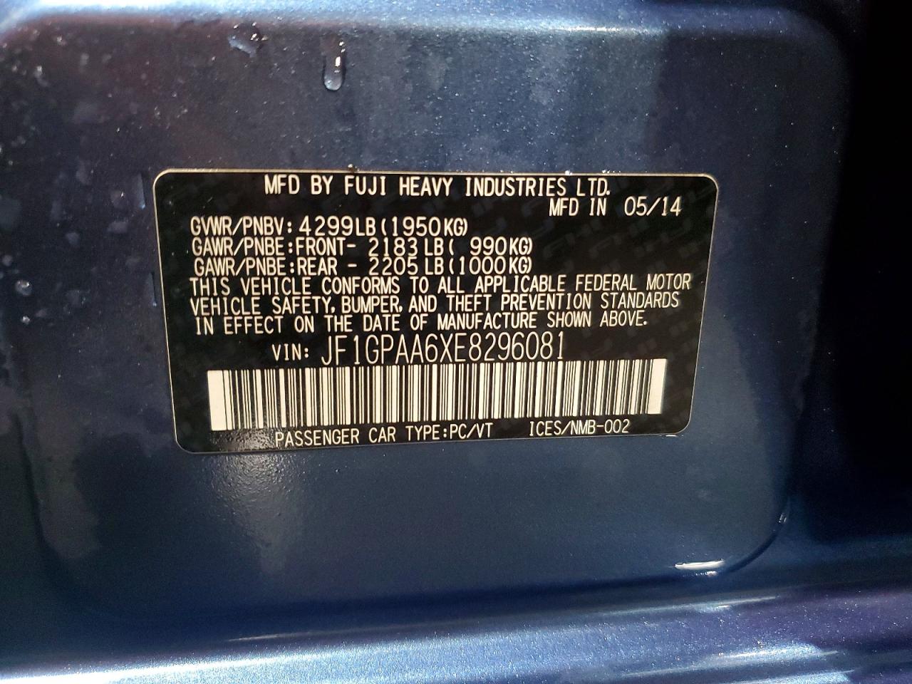 2014 SUBARU IMPREZA photo 12