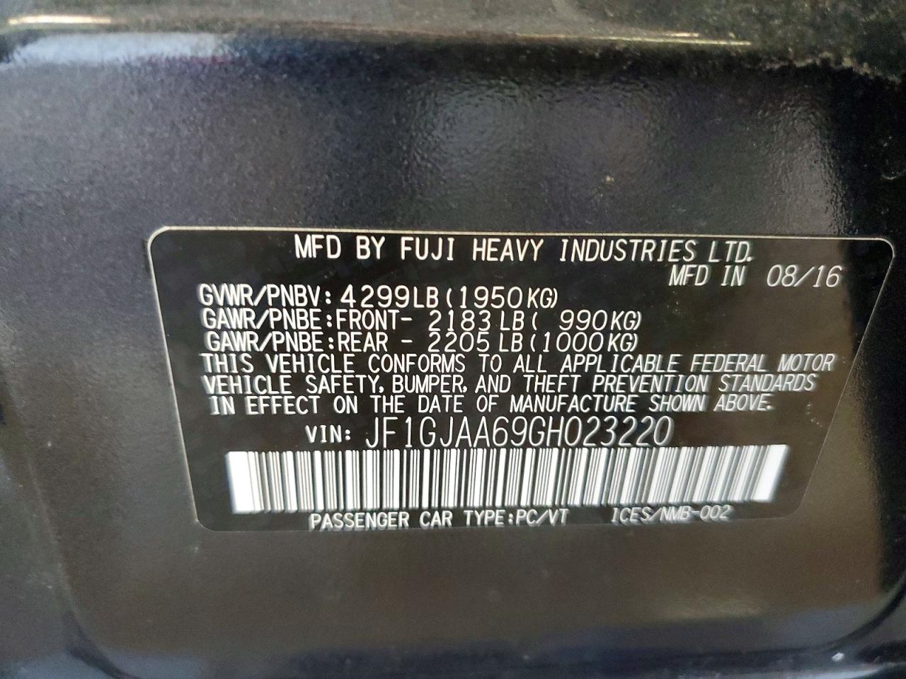 2016 SUBARU IMPREZA photo 12
