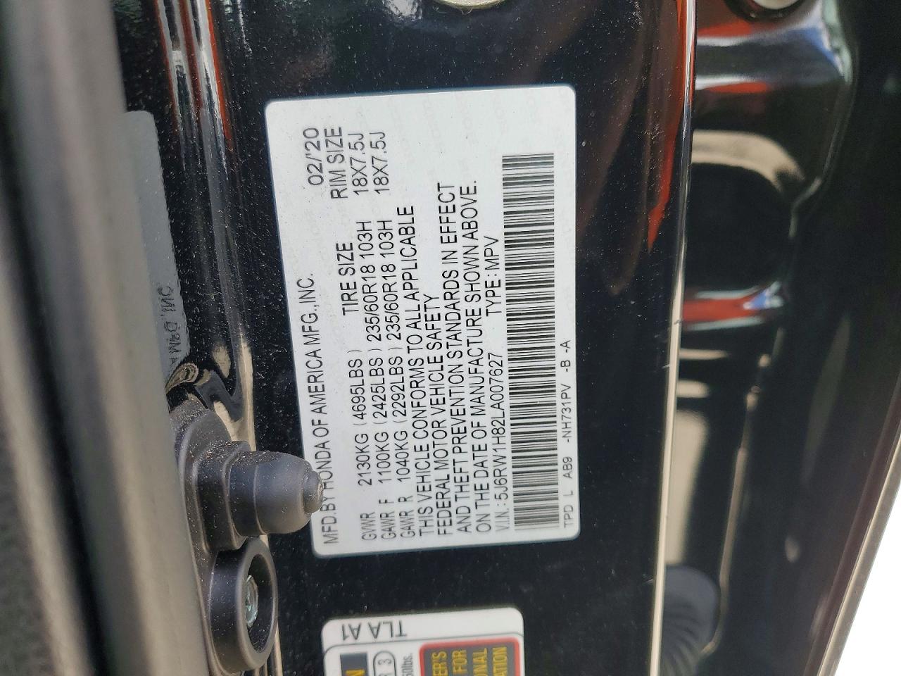 2020 HONDA CR-V EXL photo 40