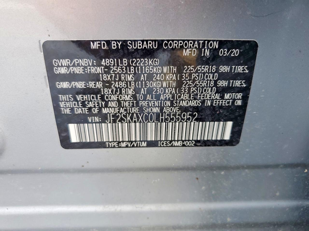 2020 SUBARU FORESTER TOURING photo 13