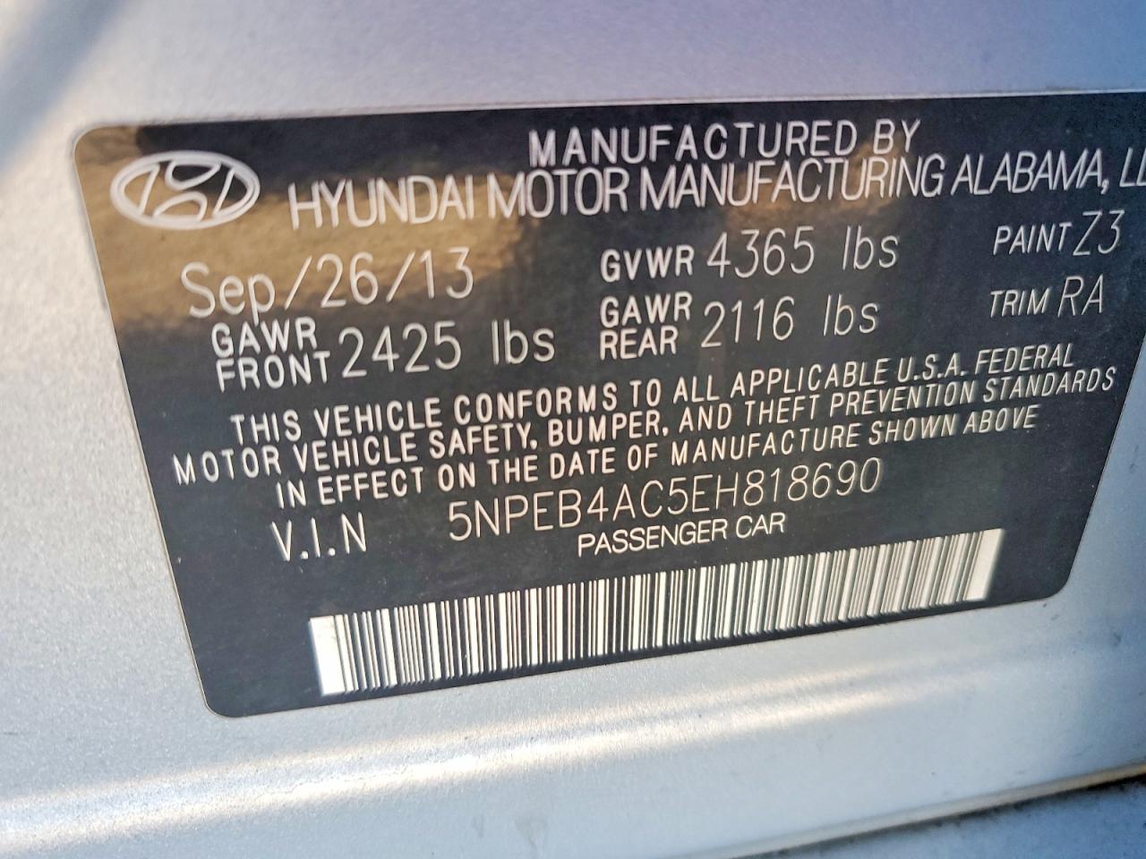 2014 HYUNDAI SONATA photo 23