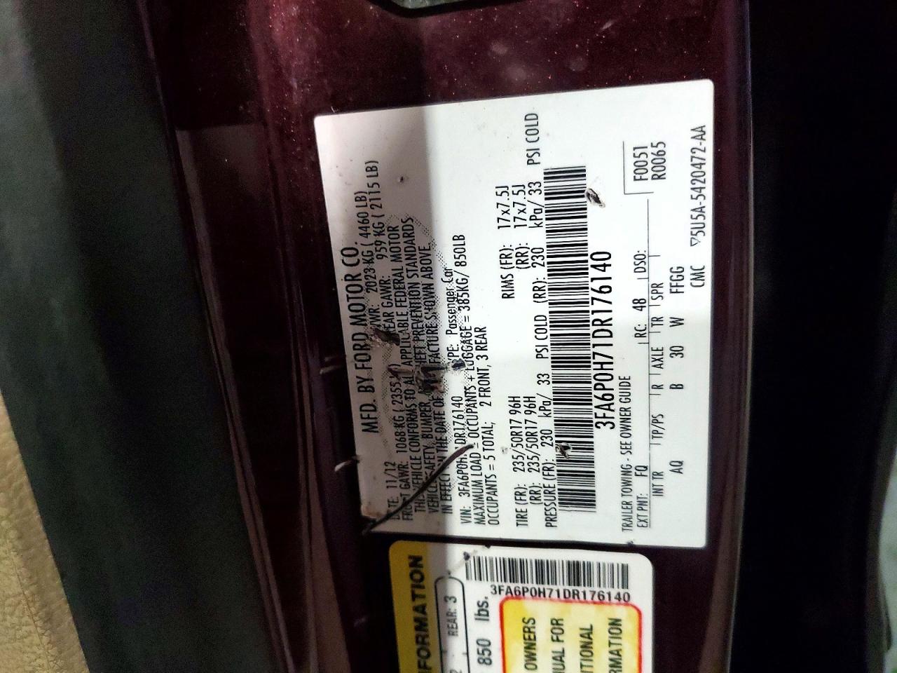 2013 FORD FUSION SE photo 23
