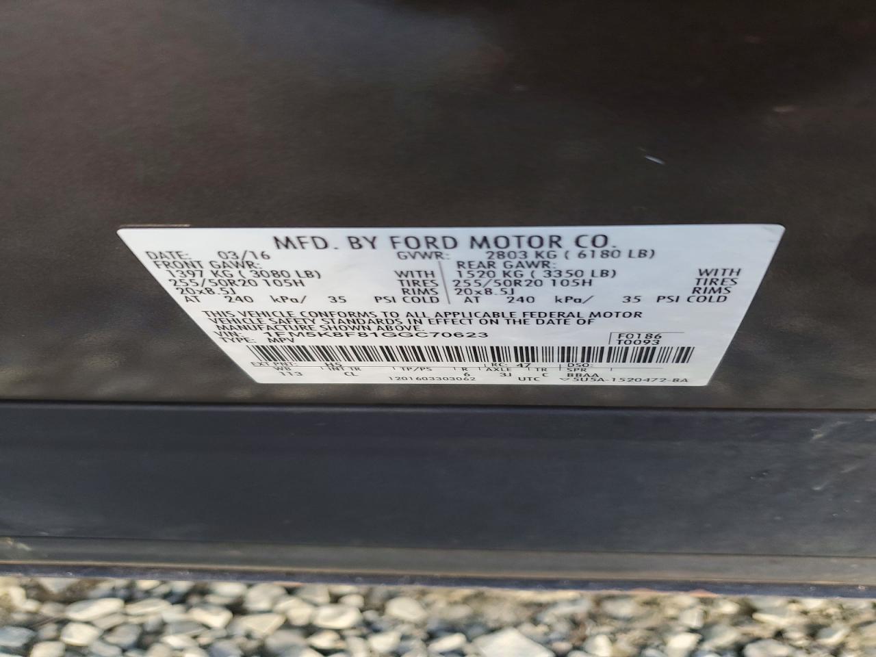 2016 FORD EXPLORER LIMITED photo 23