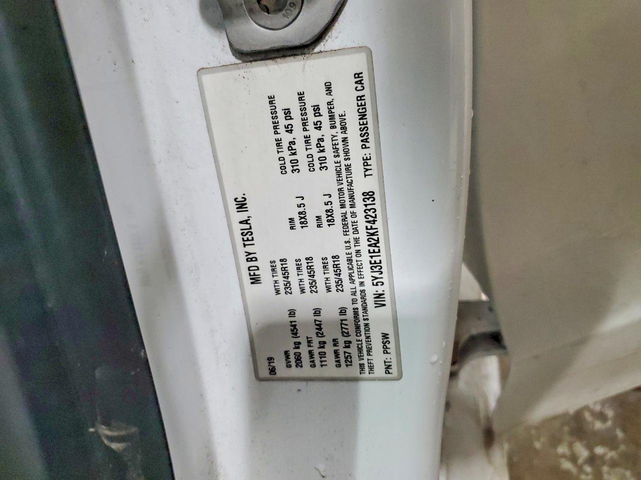 2019 TESLA MODEL 3 photo 12