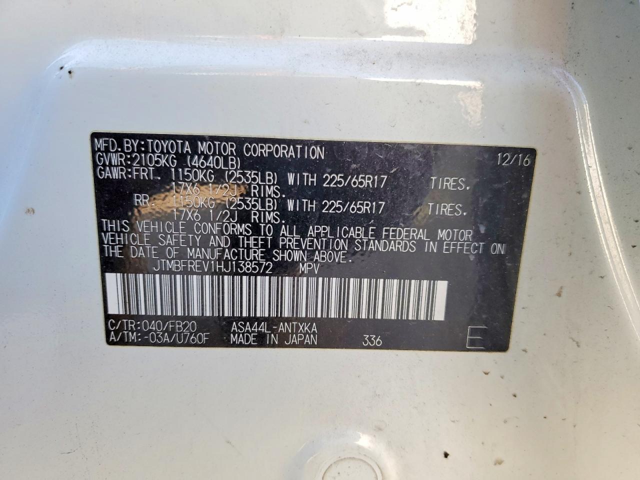 2017 TOYOTA RAV4 LE photo 13