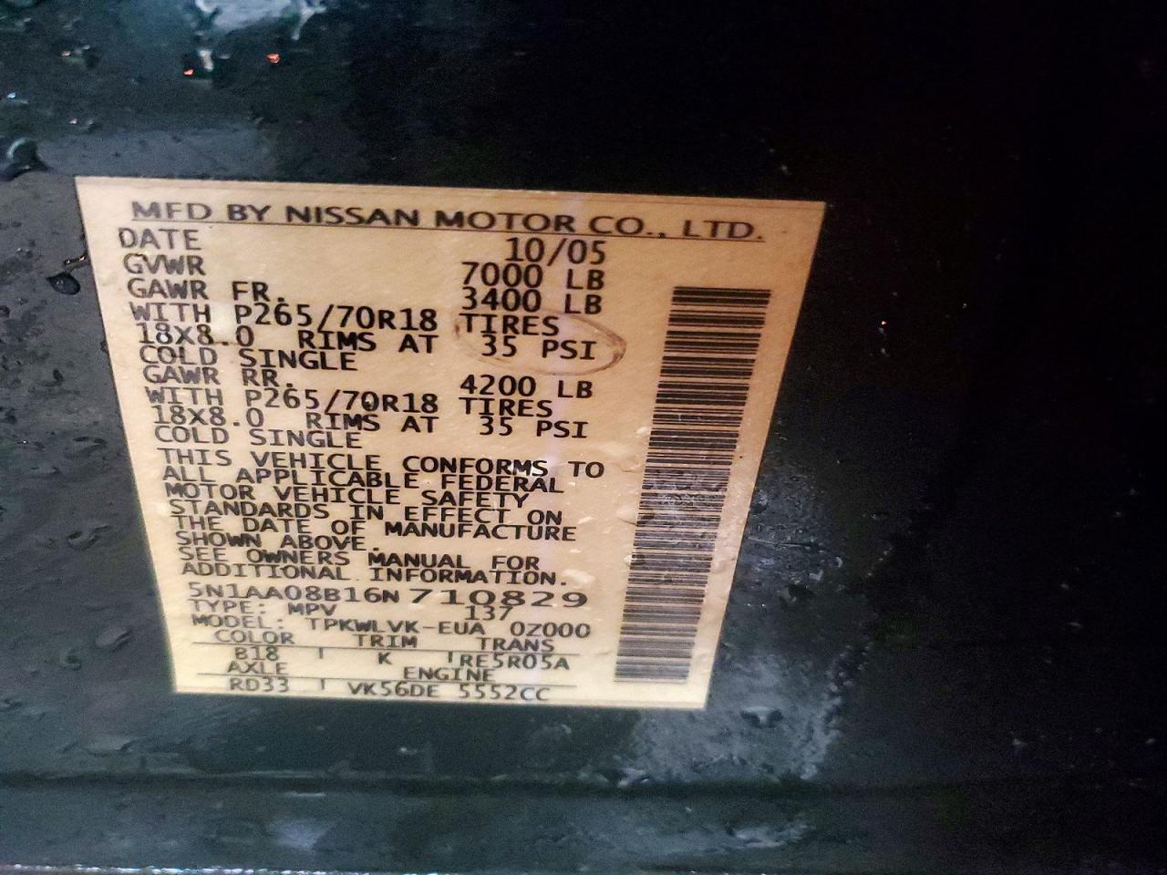 2006 NISSAN ARMADA SE photo 13