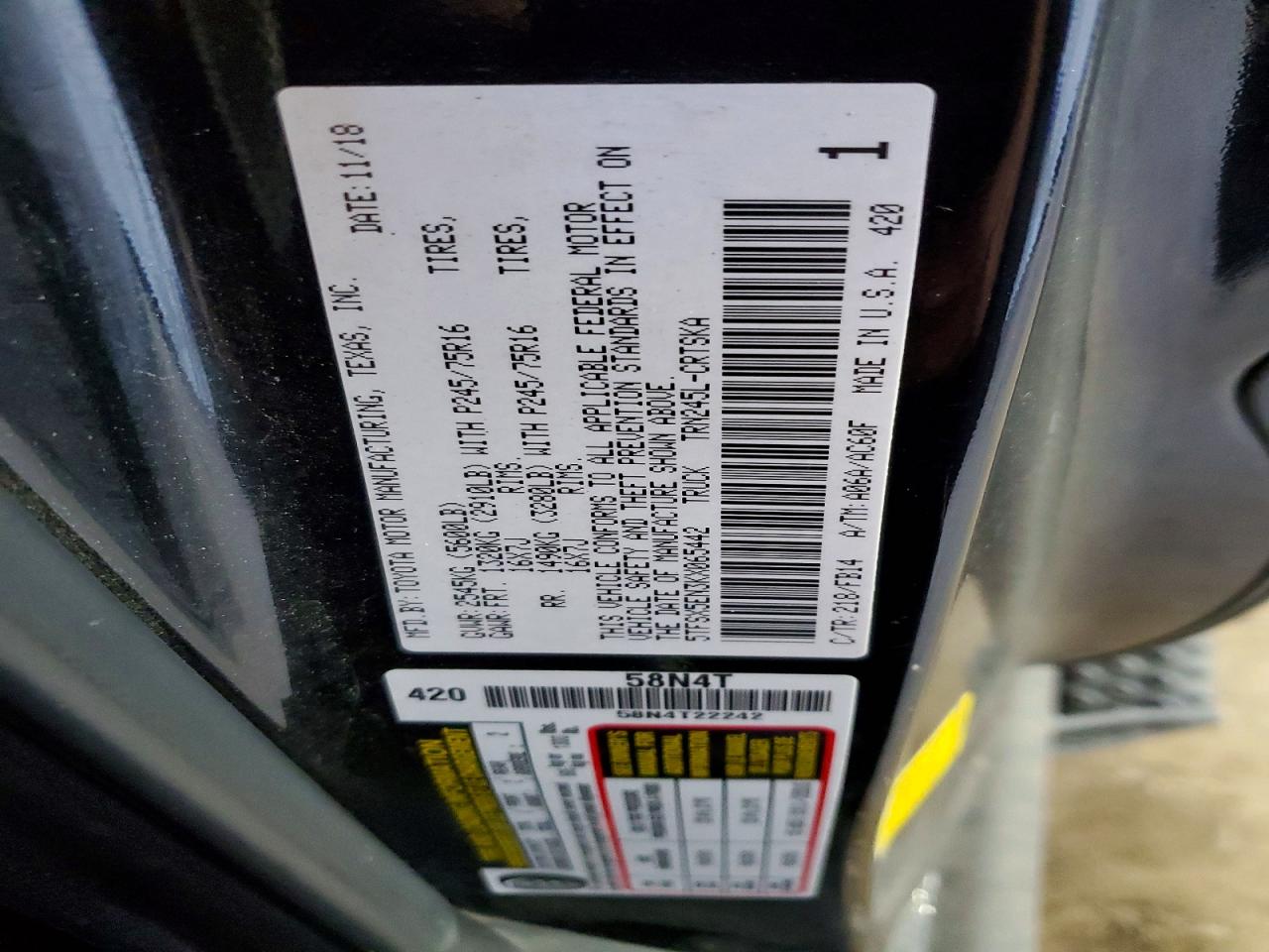2019 TOYOTA TACOMA ACCESS CAB photo 12