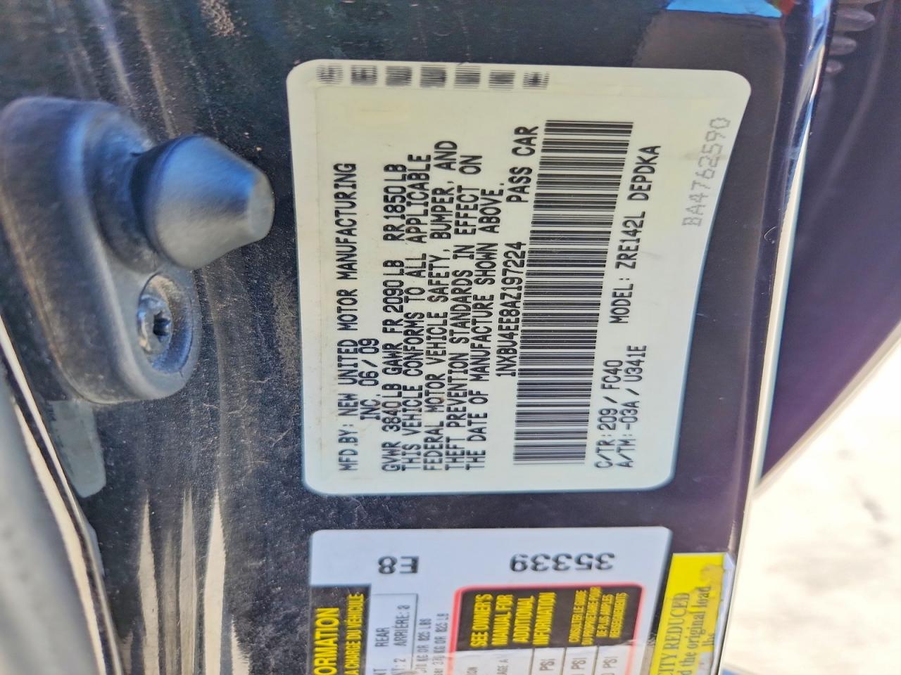 2010 TOYOTA COROLLA BASE photo 25