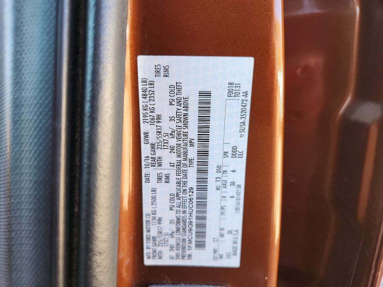 2017 FORD ESCAPE SE photo 37