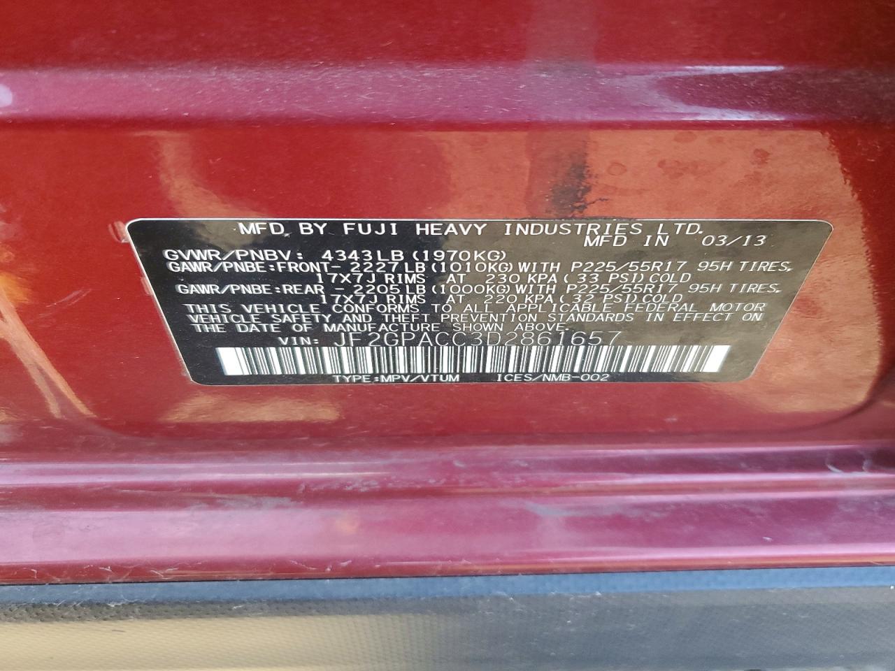 2013 SUBARU XV CROSSTREK 2.0 PREMIUM photo 12
